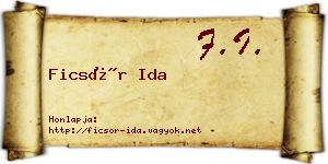 Ficsór Ida névjegykártya