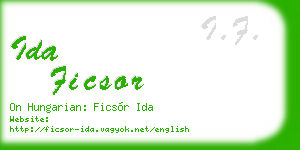 ida ficsor business card